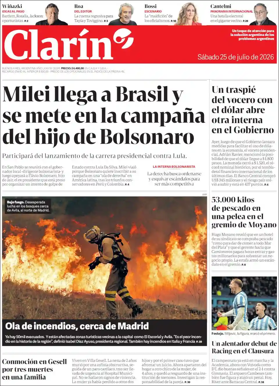 Evolucion Streaming | APF RADIO - Tapa del diario Clarin