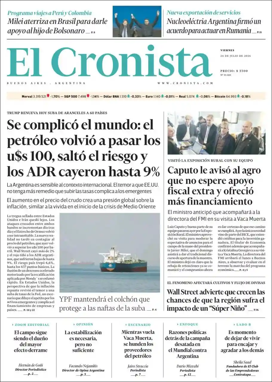 Evolucion Streaming | APF RADIO - Tapa del diario Cronista