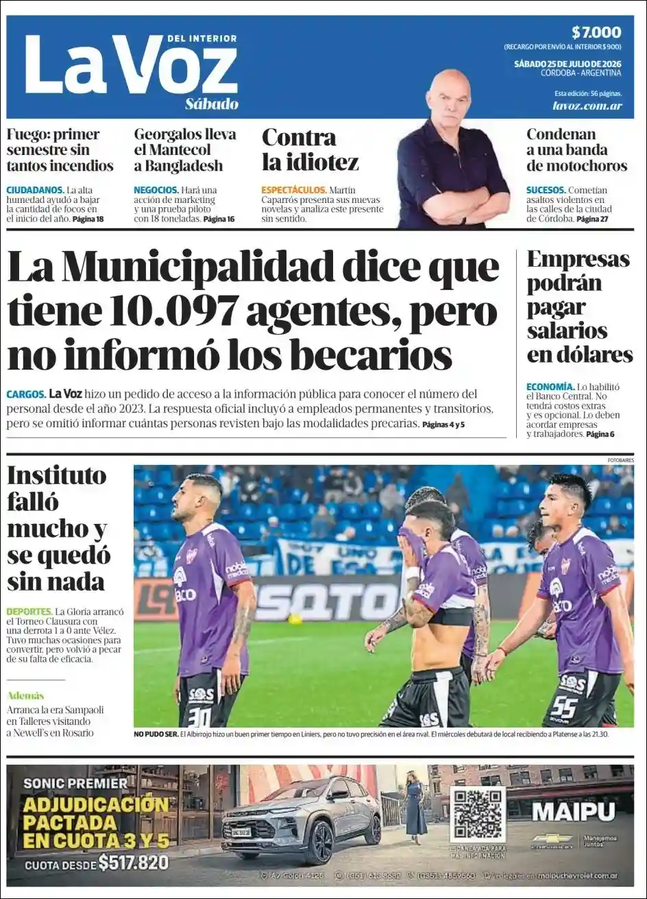 Evolucion Streaming | APF RADIO - Tapa del diario La Voz
