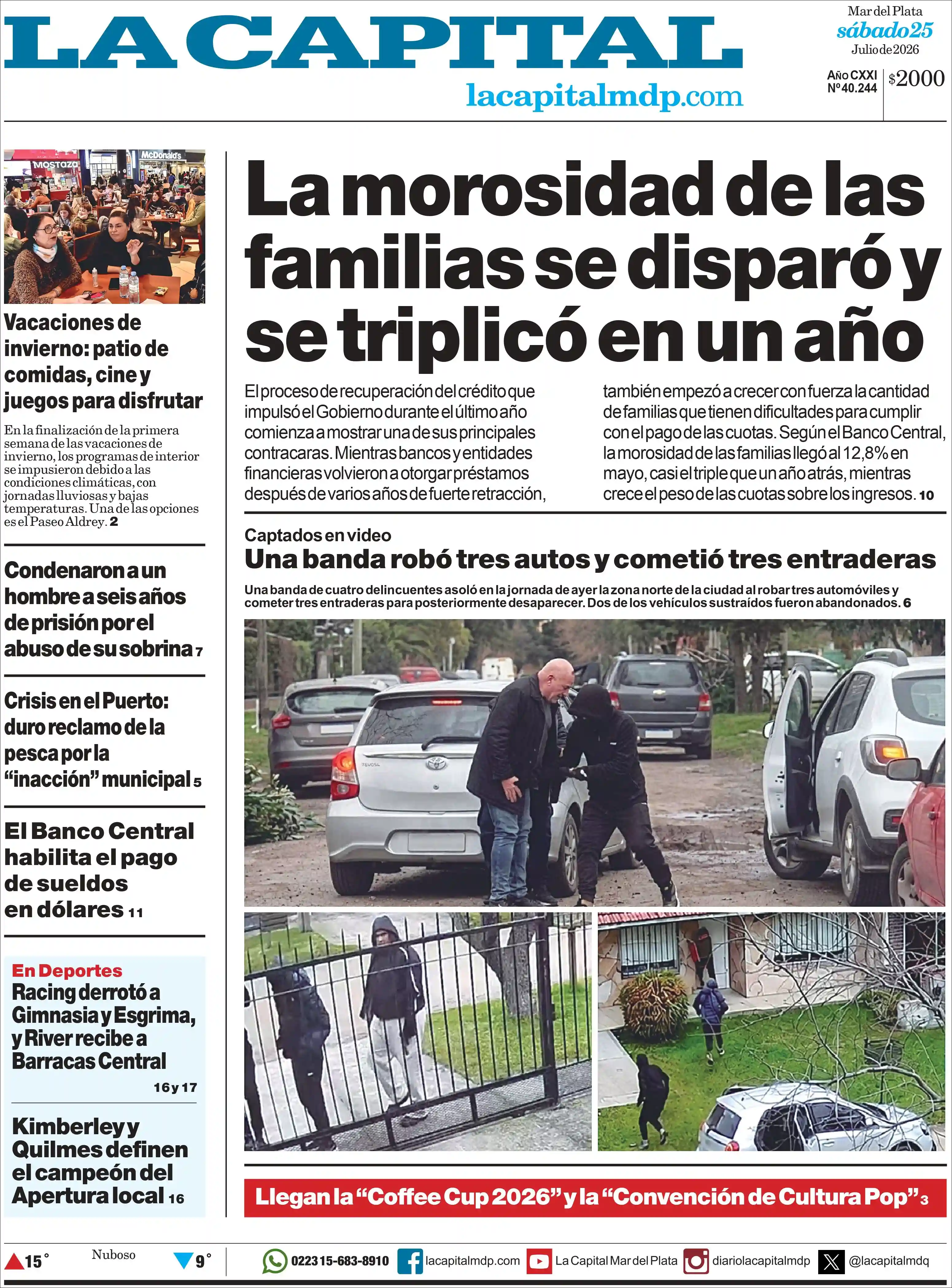 Evolucion Streaming | APF RADIO - Tapa del diario La Capital